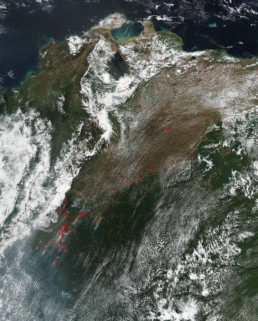 Agricultural Fires in Colombia and Venezuela