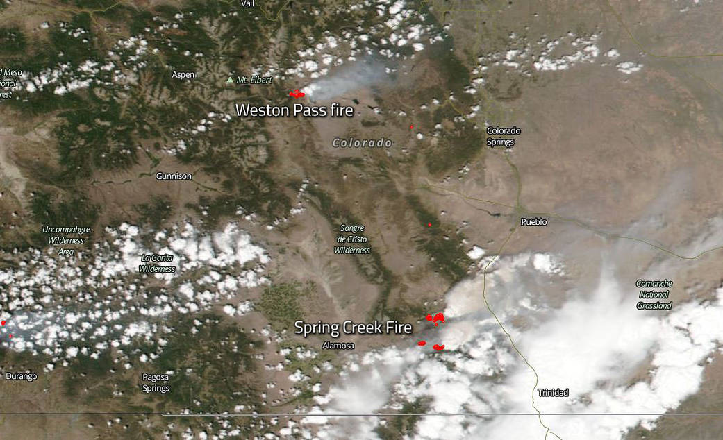Suomi NPP image of fires in Colorado
