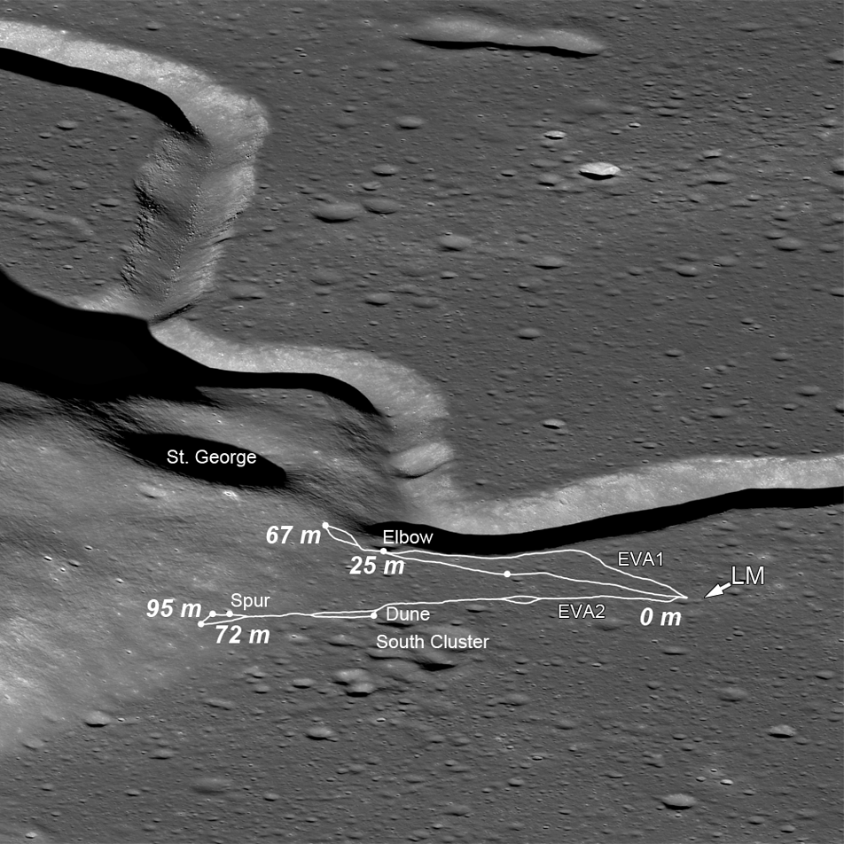 LRO Camera view of area surrounding Apollo 15 landing site