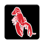 red lobster on black background