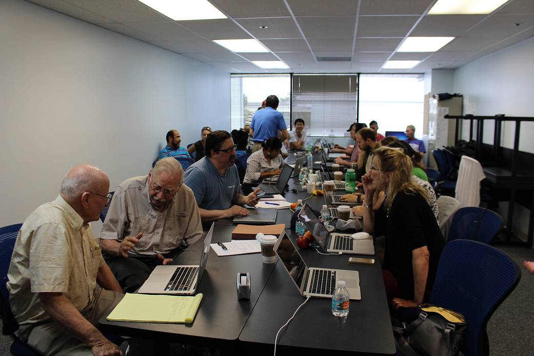 Scientists from University of New Mexico, University of Utah, and various NASA centers meet at the CPEX operations center.