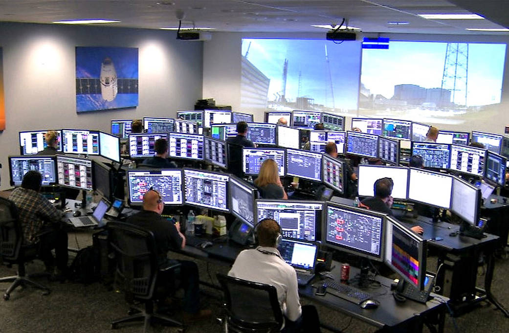 Engineers at SpaceX Launch Control Center