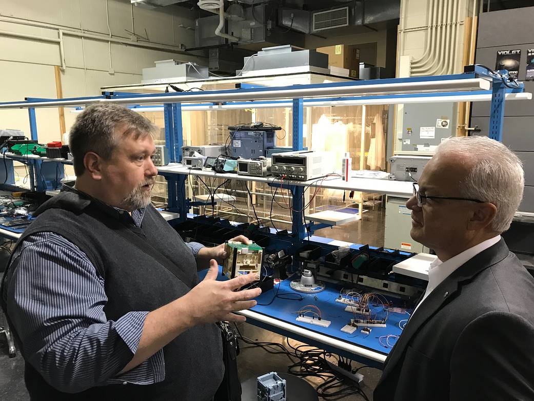 Two men talking