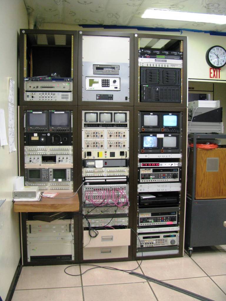 Detail view of the Data Collection Consoles within the Data Center Facing East