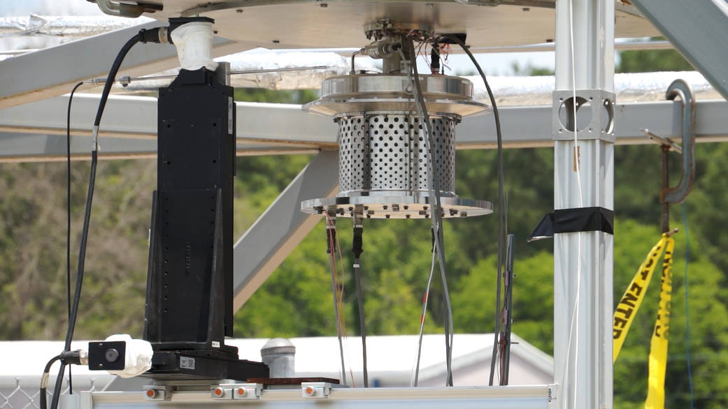 The low-profile diffuser undergoes a round of tests at NASA's Marshall Space Flight Center in Huntsville, Alabama. 