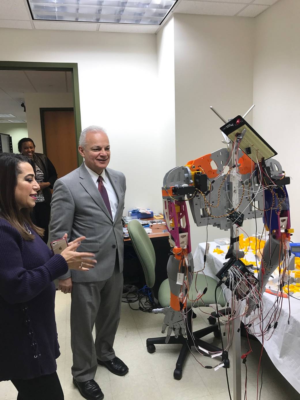 Norfolk State University Associate Professor Rasha Morsi and NASA Chief Technologist Douglas Terrier