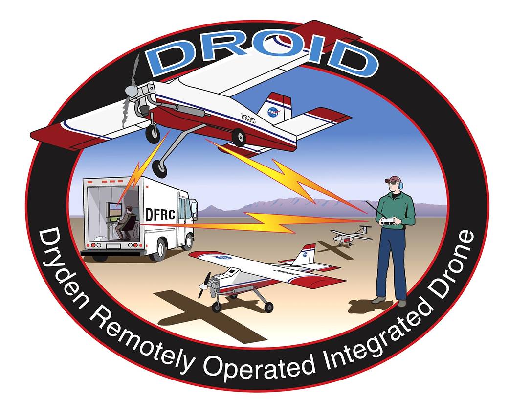 Logo for Dryden Remotely Operated Integrated Drone (DROID).