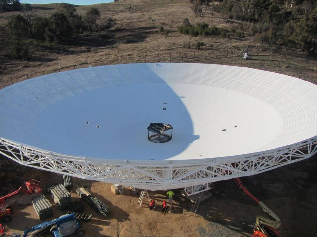 The Completed Shaped Surface Reflector Awaits Installation