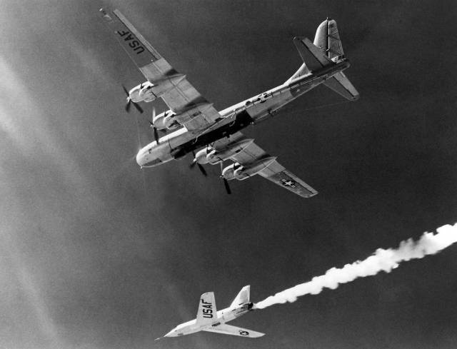 X-2 Drops Away from Boeing B-50 Mothership