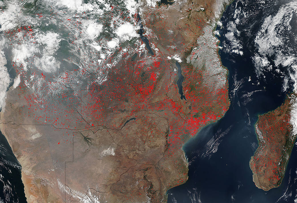 Fires in East Africa and Madagascar