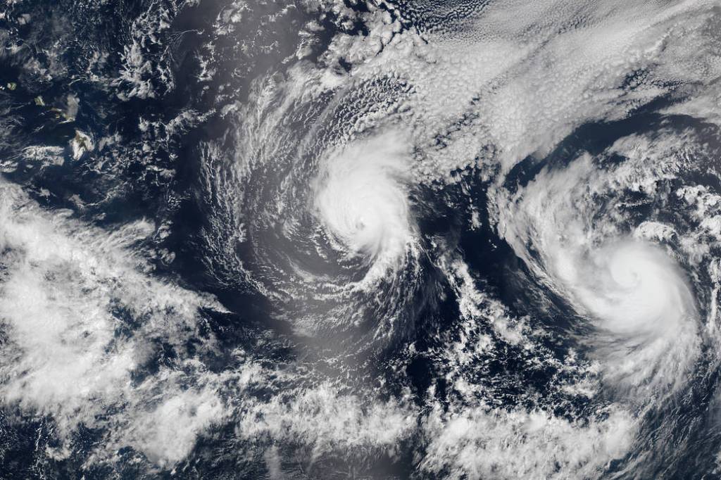 Hurricanes Iselle and Julio Nearing the Hawaiian Islands