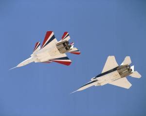 NASA's two highly modified F-15 aircraft are put through their paces during a mission over the Edwards Air Force Base.