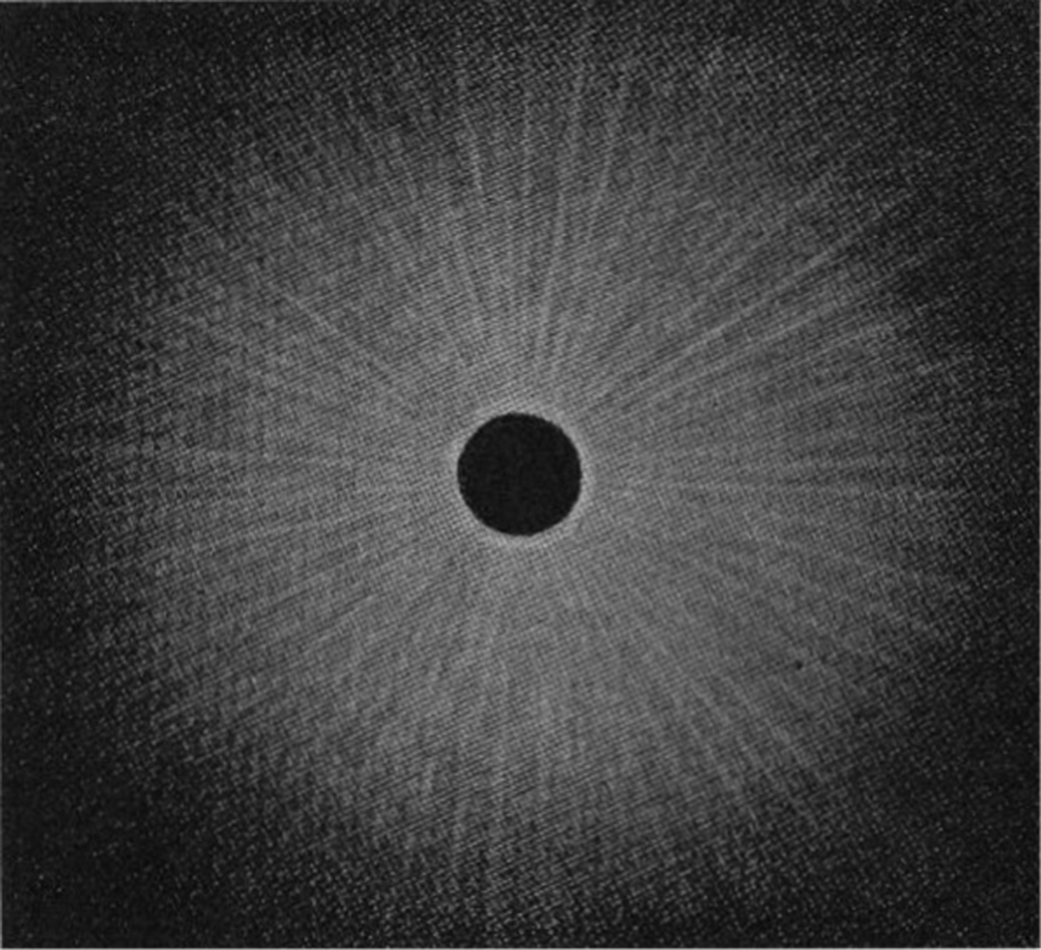 This sketch depicts the solar atmosphere during a June 16, 1806, total solar eclipse.
