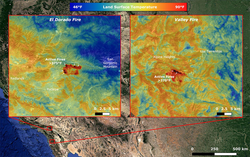 Map of California fires