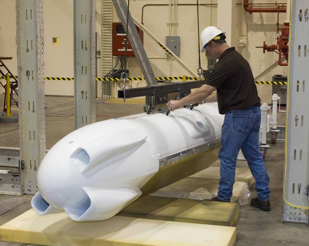 SAR Pod Prepped for Inertial Swing Tests in Dryden's Loads Lab