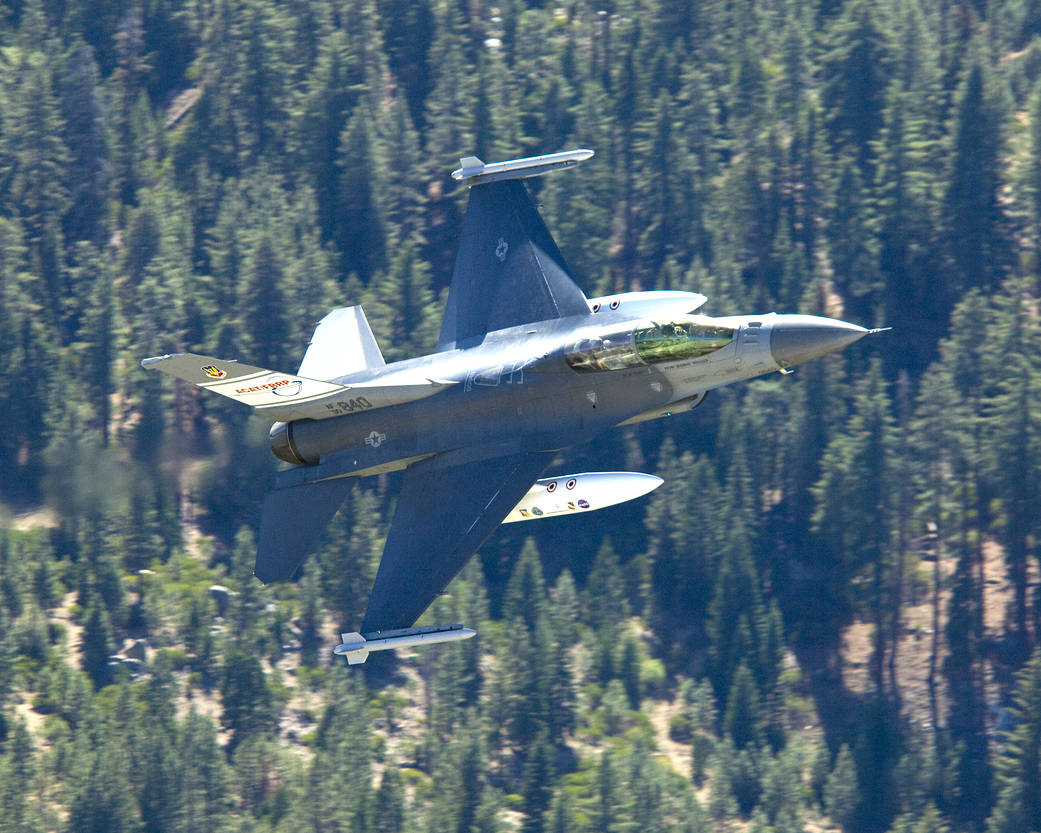 The F-16D Automatic Collision Avoidance Technology aircraft tests of the Auto-GCAS.