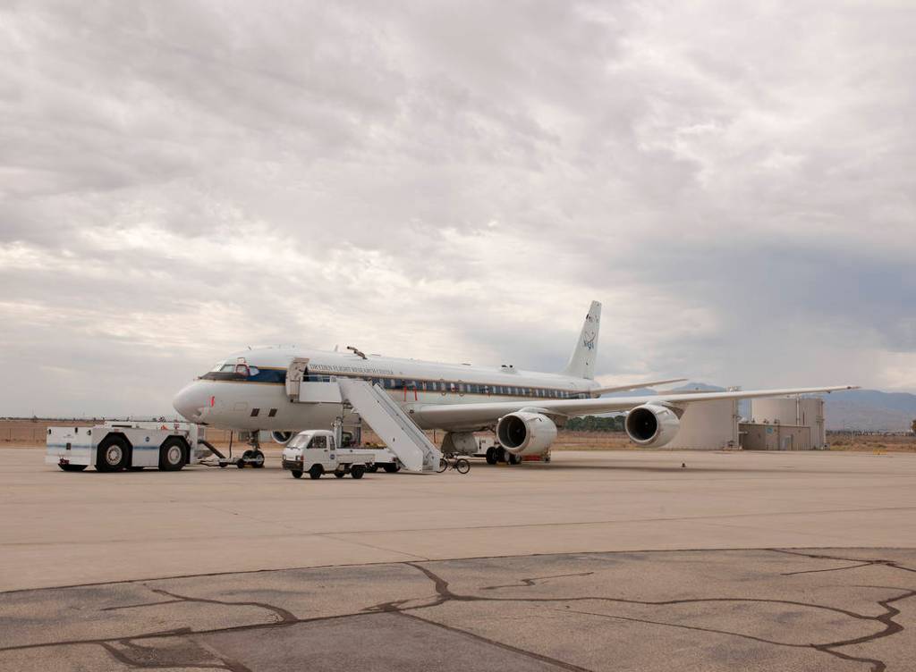 DC-8 Waits on Ramp Before SEAC4RS Deployment