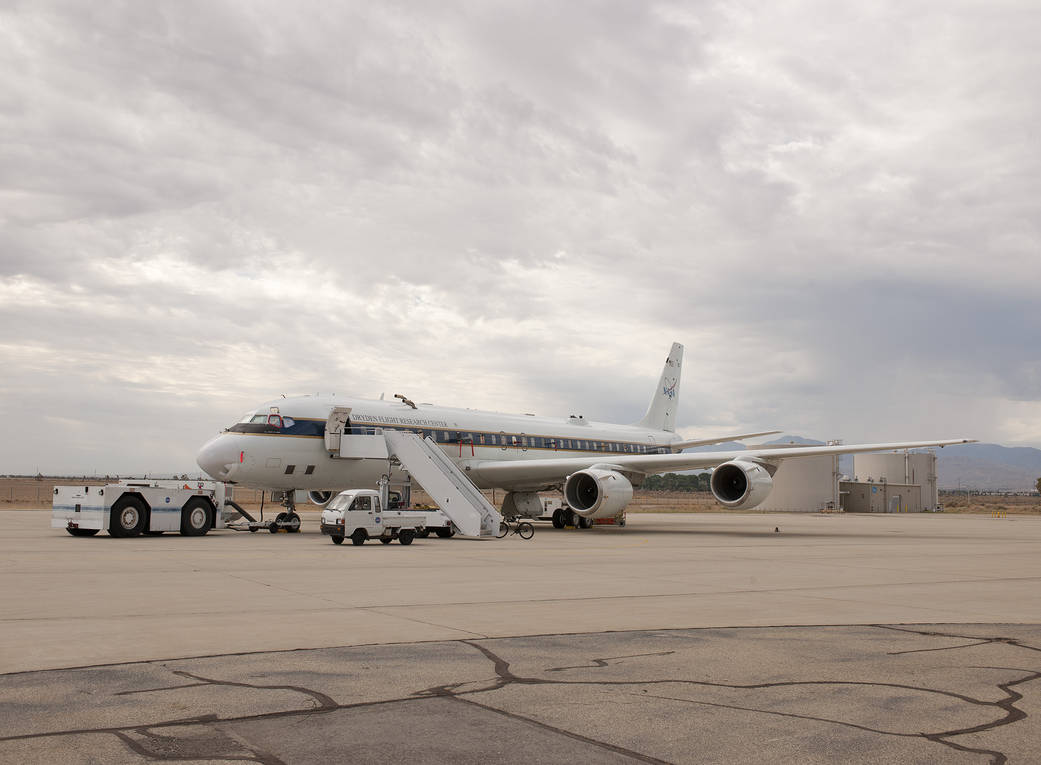 DC-8 Waits on Ramp Before SEAC4RS Deployment
