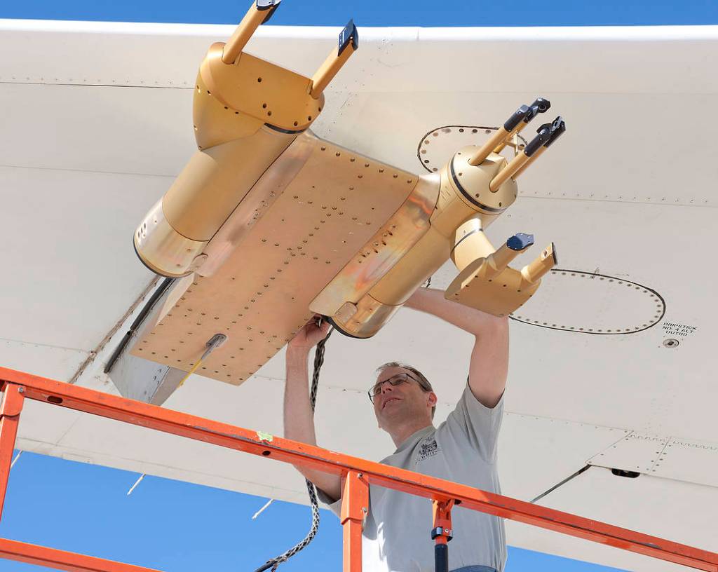Researcher Checks Four Cloud Particle Probes