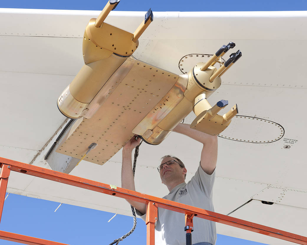 Researcher Checks Four Cloud Particle Probes