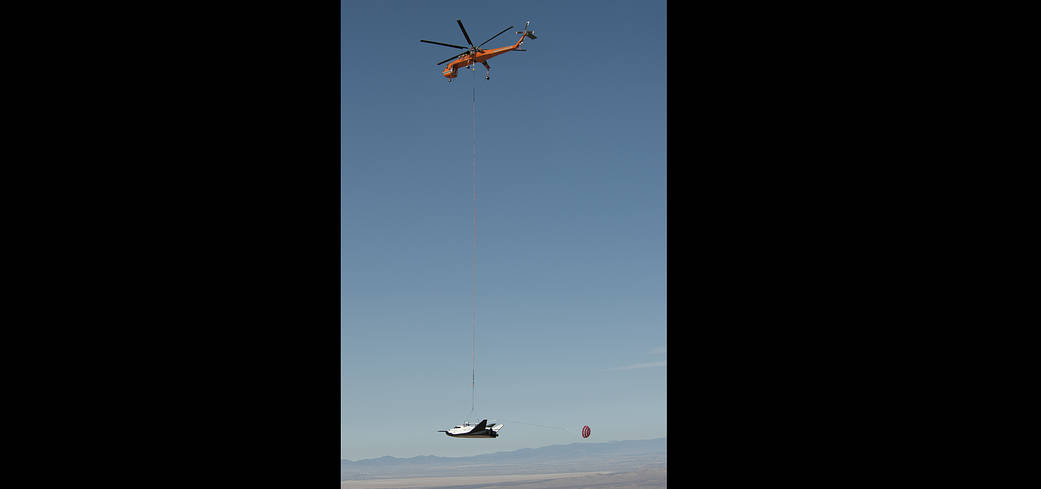 Sikorsky S-64 Sky Crane Helicopter used for Captive Carry Flight 