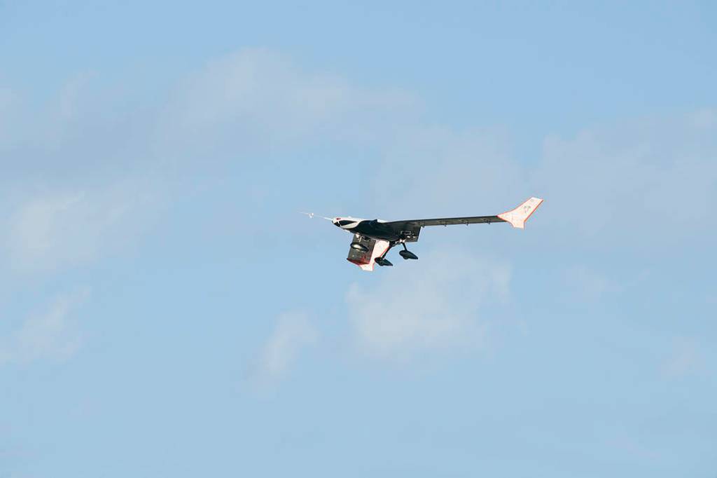 X-56A MUTT Climbs After Liftoff from Rogers Dry Lakebed