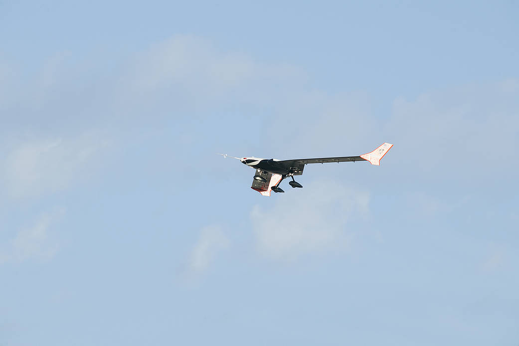 X-56A MUTT Climbs After Liftoff from Rogers Dry Lakebed