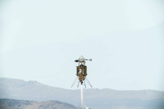 Masten's vertical-takeoff, vertical-landing Xombie technology demonstration vehicle rockets skyward