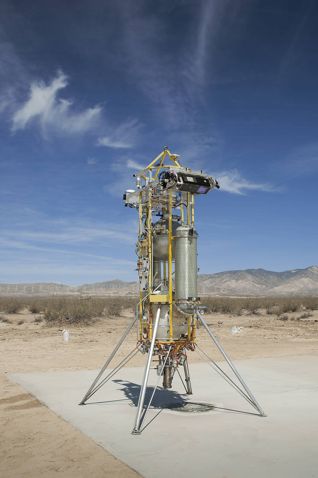 Astrobotic Technology's autonomous landing system is mounted atop Masten Space Systems' Xombie