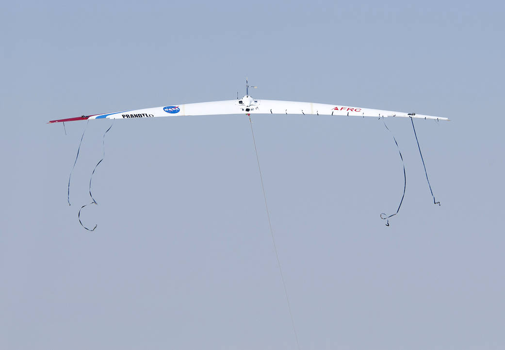 The streamers on the Prandtl-D No. 2 as it is launched illustrate how aerodynamic forces are maximized.