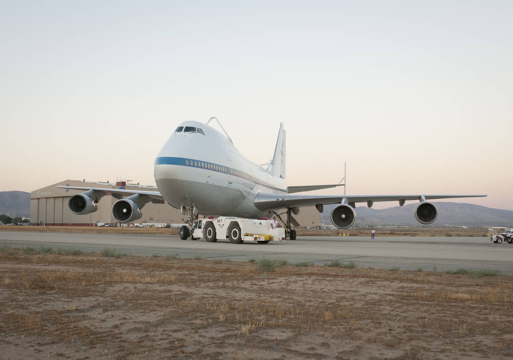 NASA 911 is ferried to the City of Palmdale’s nearby Joe Davies Heritage Airpark