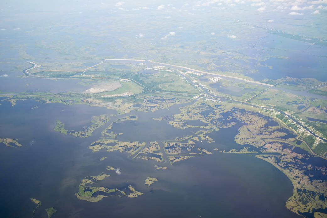 A view of the Wax Lake Delta from NASA’s C-20A