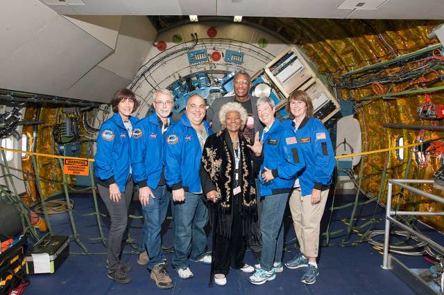 Actress Nichelle Nichols and Airborne Astronomy Ambassadors.