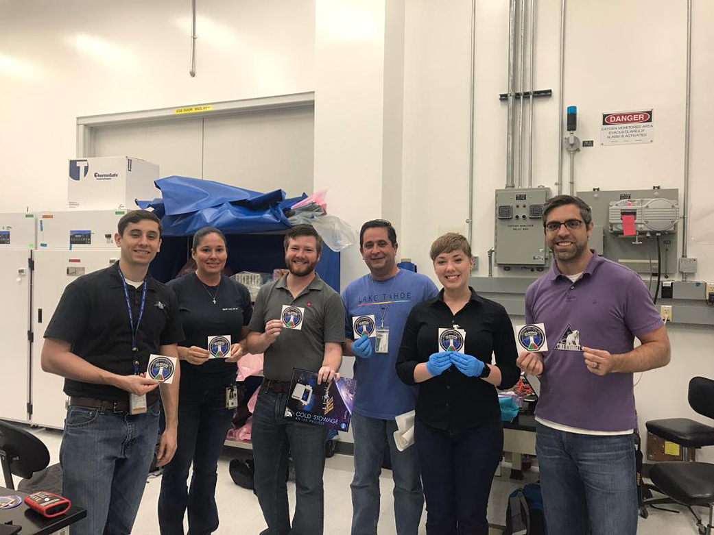 MicroAlgae and Cold Stowage teams proudly display their MicroAlgae patch