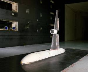 The Energy Efficient Transport (EET) model tested in its semi-span configuration.