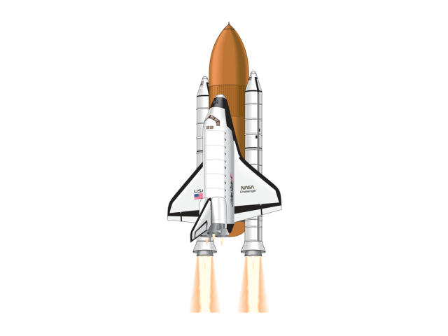 Space Shuttle on booster rockets Illustration
