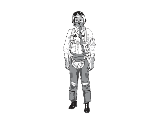NASA Pilot in Flight Suit Illustration