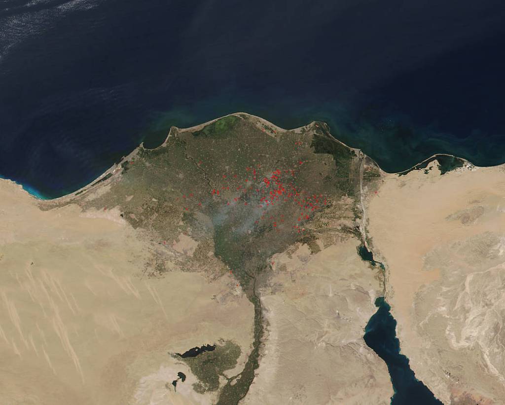 Fires in the Nile River Delta