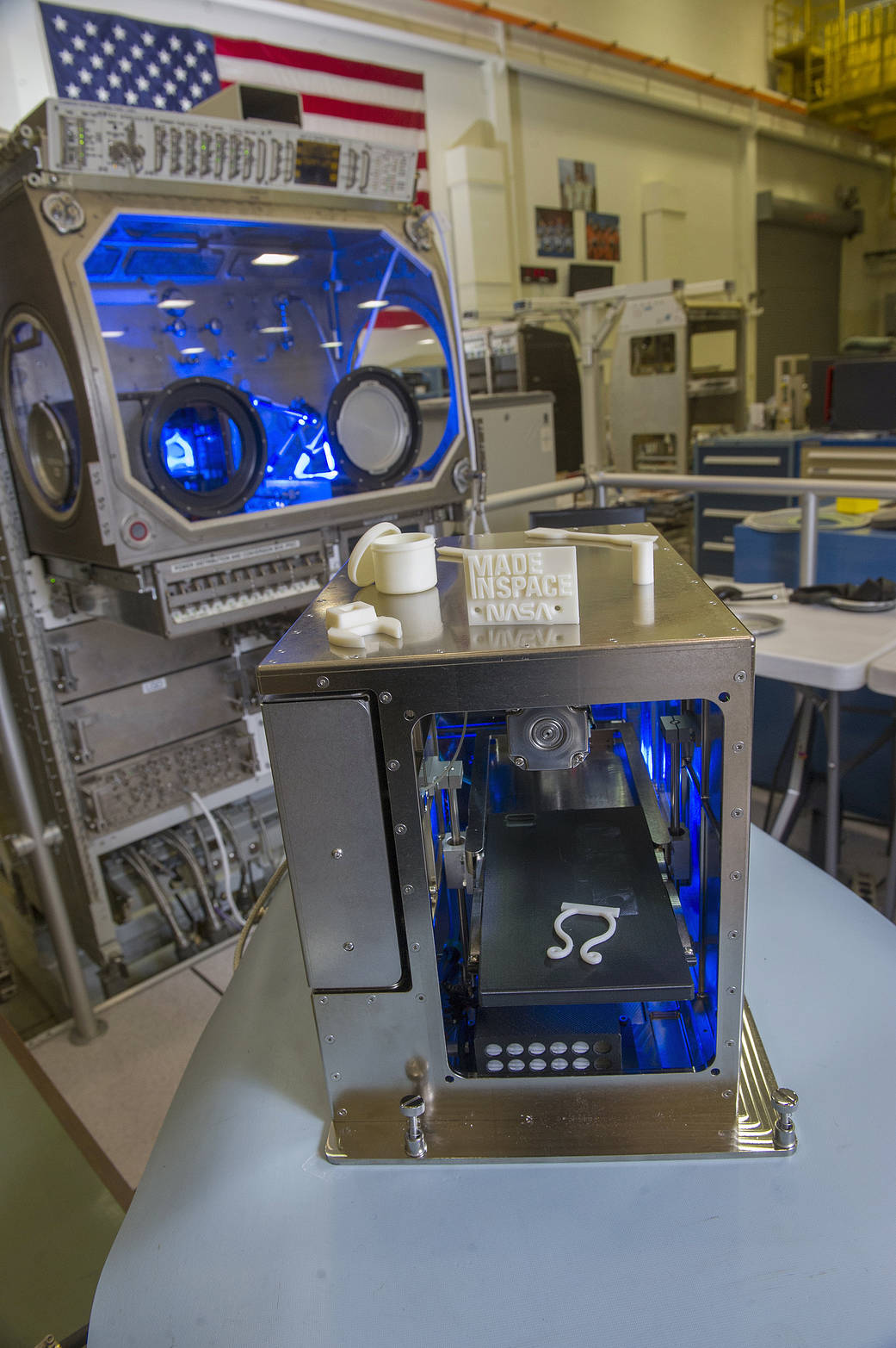 The Space Station’s 3-D printer during flight certification and acceptance testing at NASA's Marshall Space Flight Center.