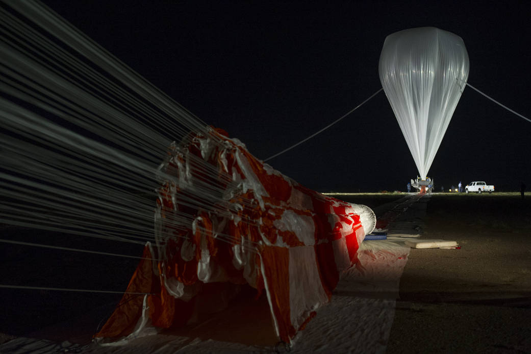 Ready for launch – the orange and white parachute has been attached.