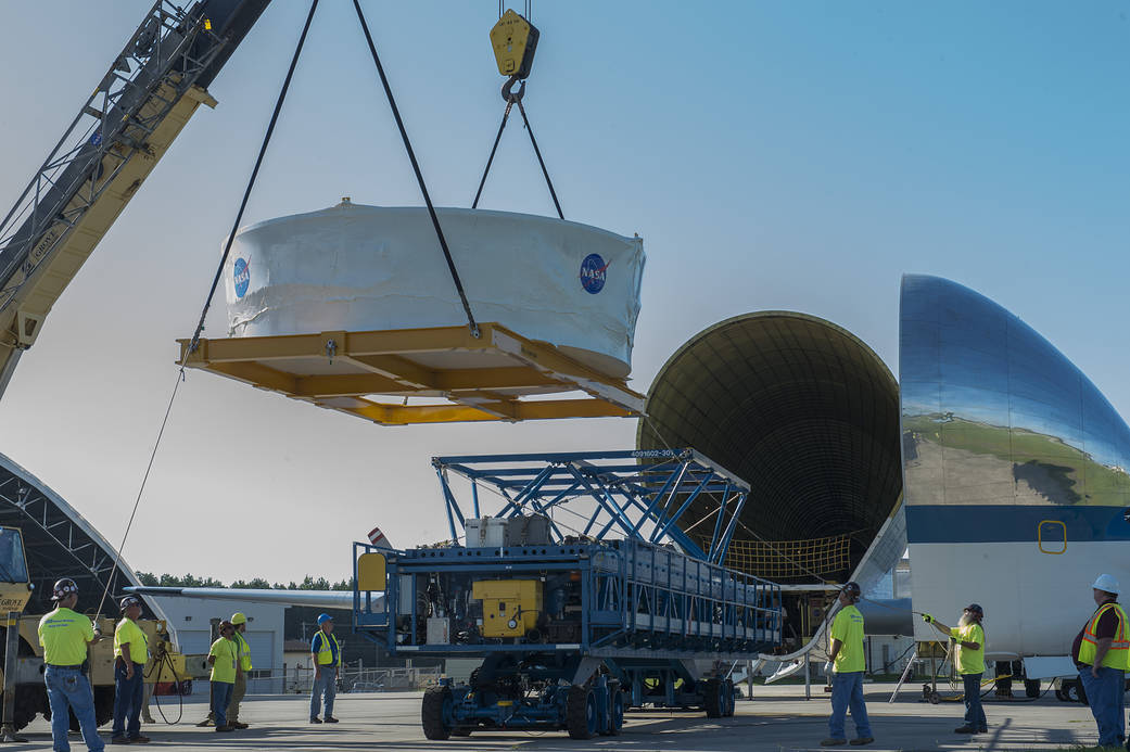 SLS Test Hardware Loaded into NASA’s Super Guppy Aircraft
