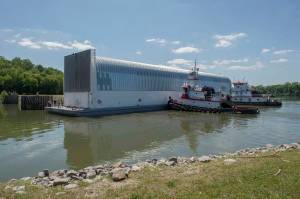 Barge Pegasus arriving at NASA’s Marshall Space Flight Center