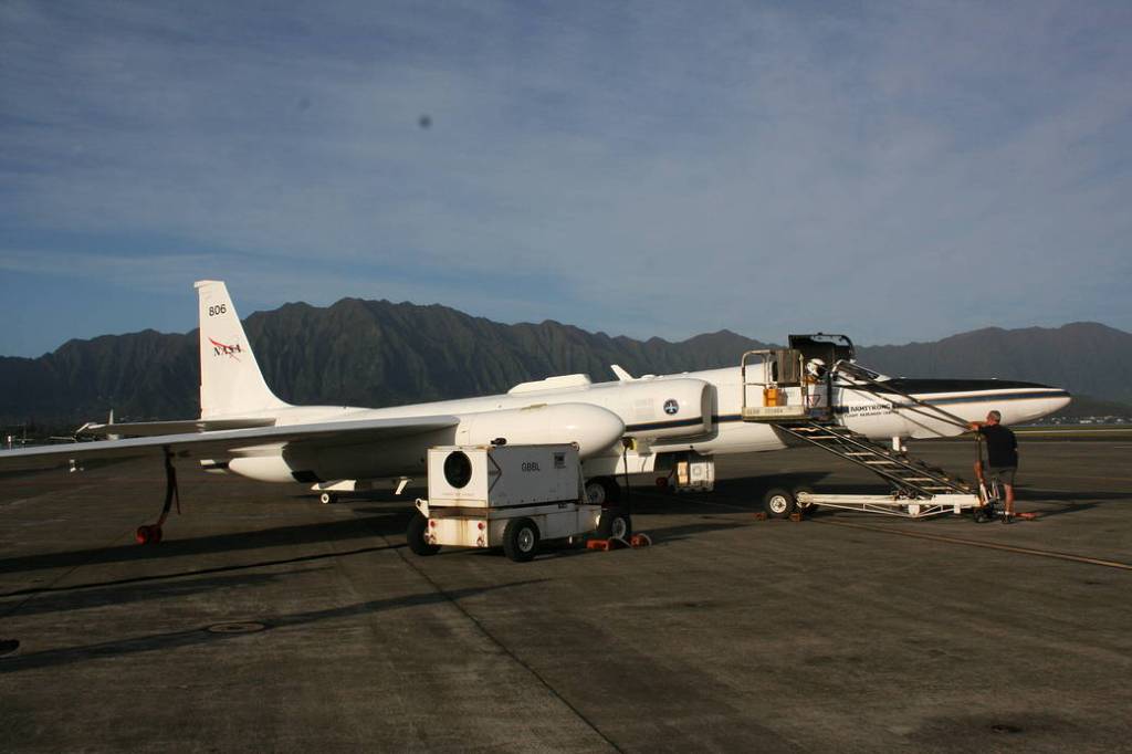 NASA ER-2 Prepares for Science Flight to Study Coral Reefs and Volcanos