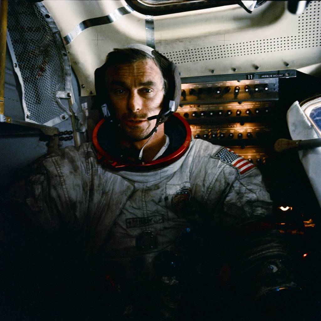 Eugene Cernan in Lunar Module
