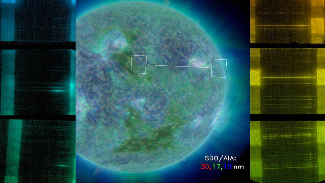 NASA's EUNIS sounding rocket examined light from the sun in the area shown by the white line.