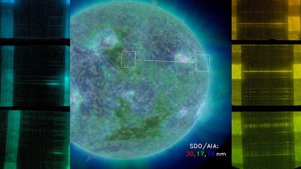 NASA's EUNIS sounding rocket examined light from the sun in the area shown by the white line.