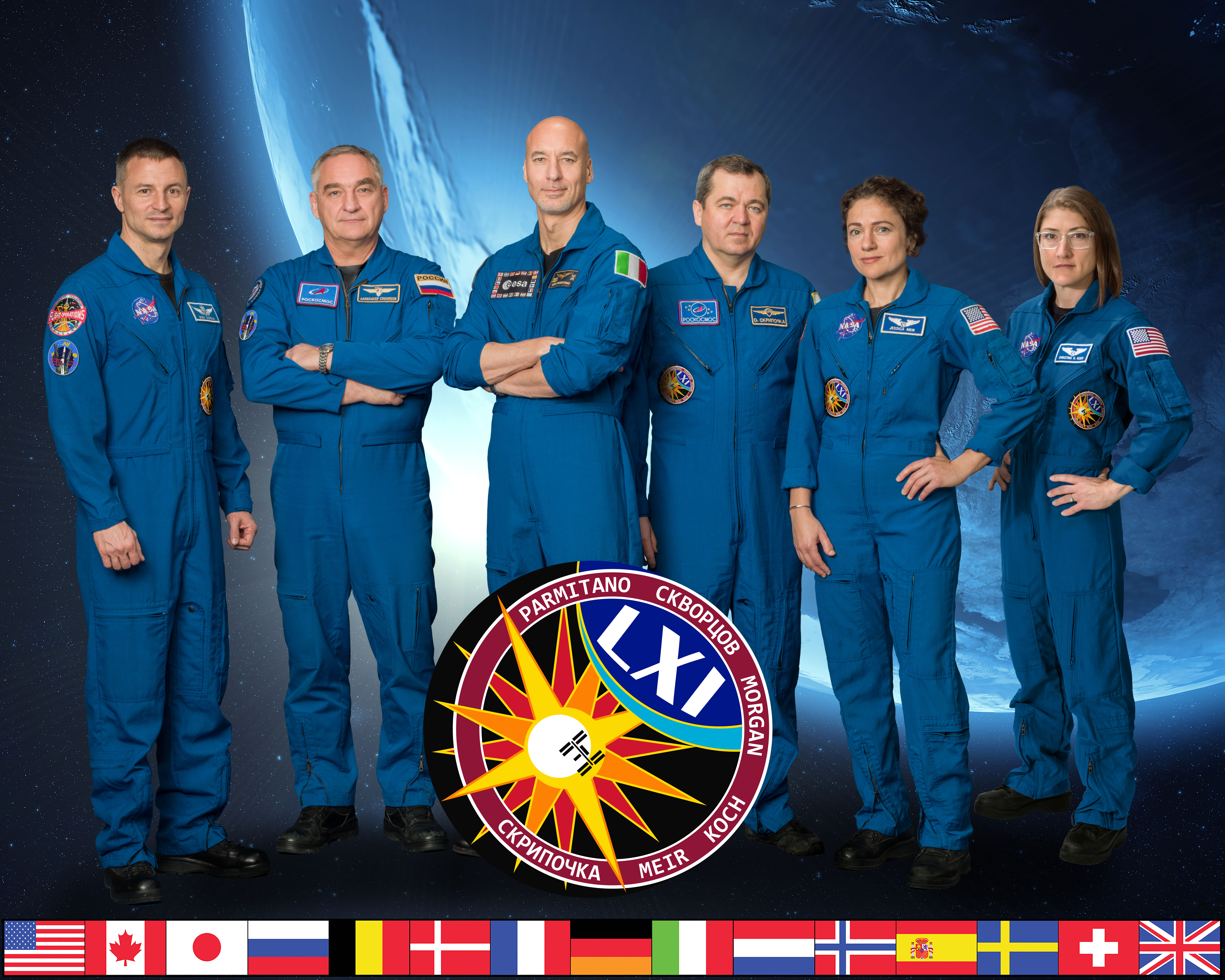 Official Expedition 61 Crew Portrait