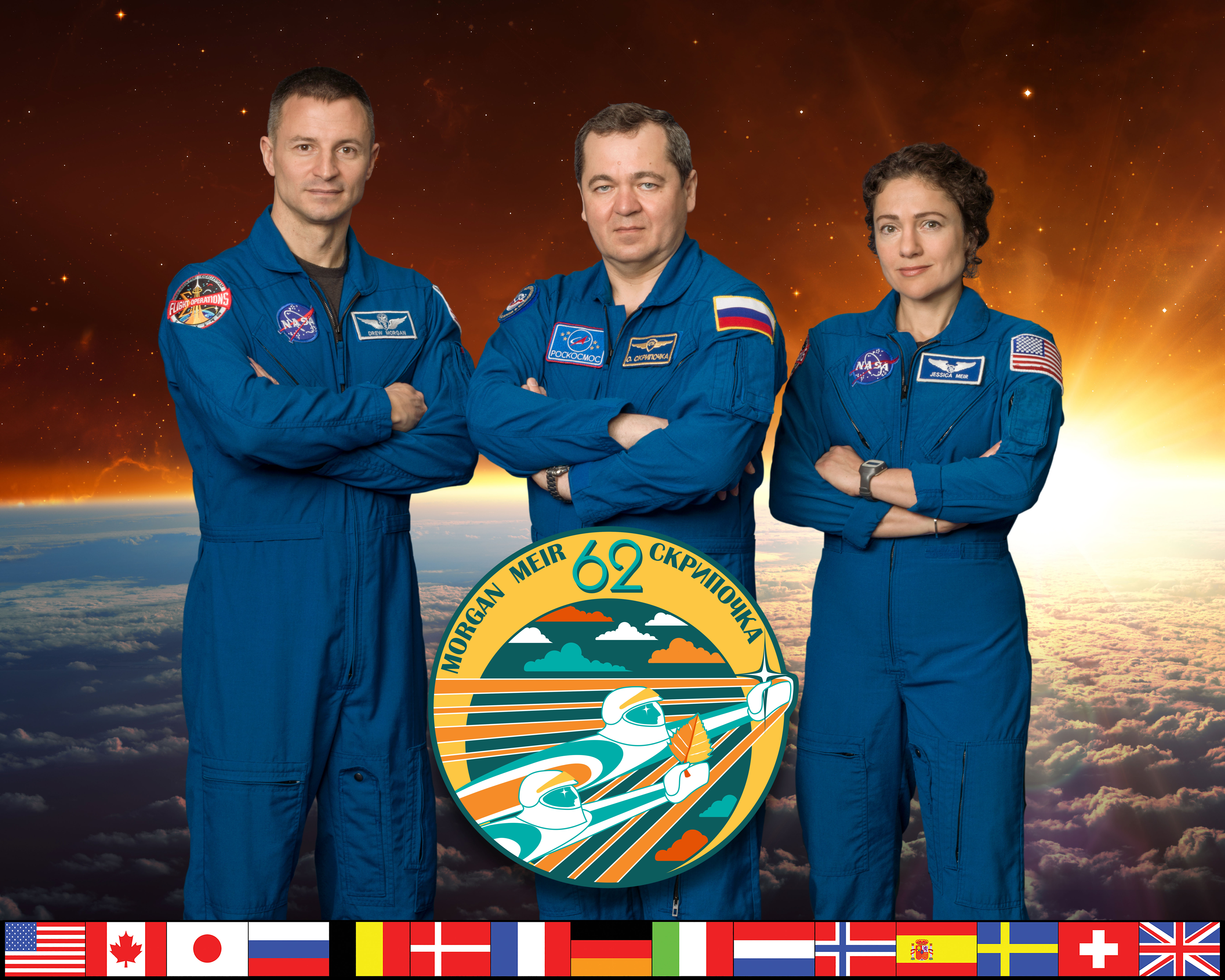 Official Expedition 62 Crew Portrait