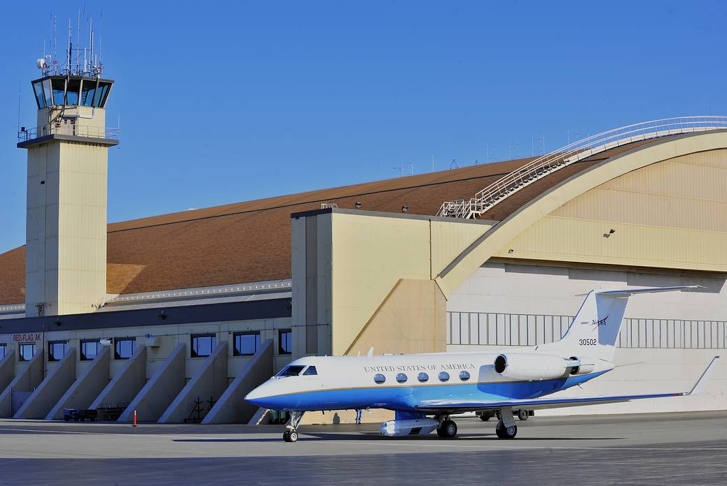 NASA's C-20A Shown Carrying UAVSAR at Eielson Air Force Base, Alaska
