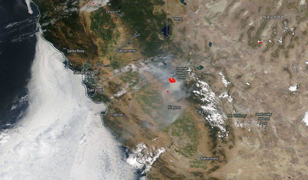 Terra image of Ferguson Fire